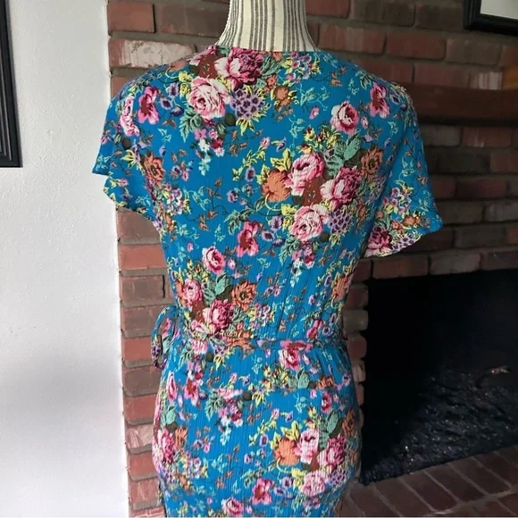 Auguste Beach House Frill Wrap Floral Maxi Dress in Blue Sz 6 - Picture 10 of 12
